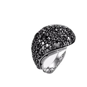 JOHN HARDY KALI DOME RING IN LAVA BLACK SAPPHIRE SIZE 7